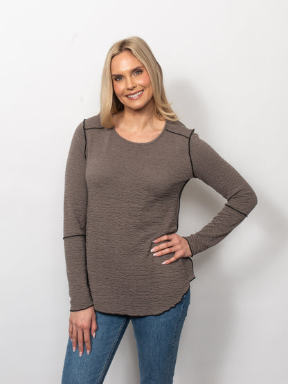 Seersucker Exposed Seams Top
