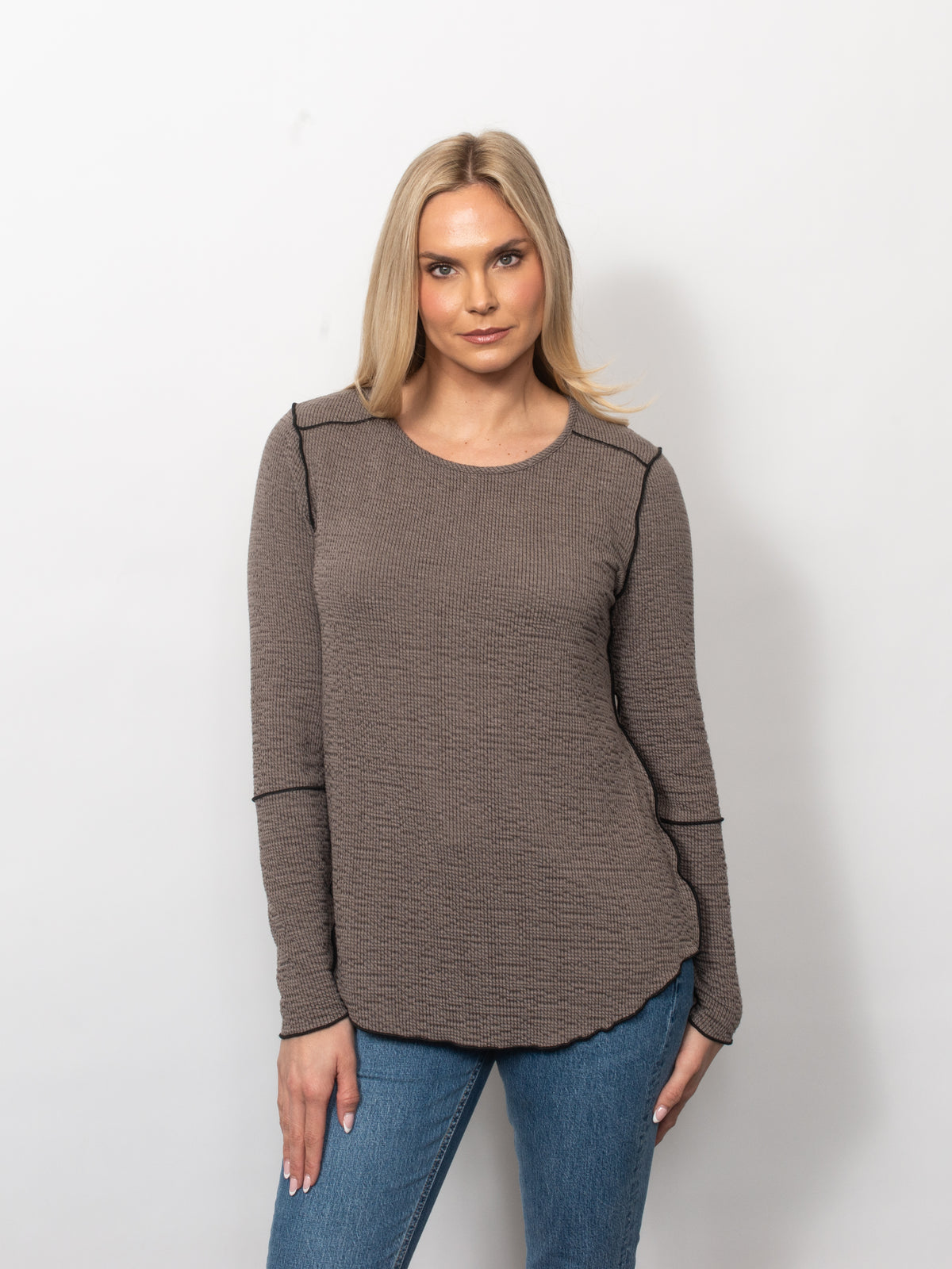 Seersucker Exposed Seams Top
