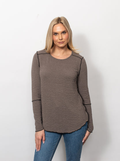 Seersucker Exposed Seams Top