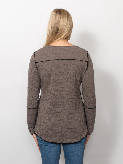 Seersucker Exposed Seams Top