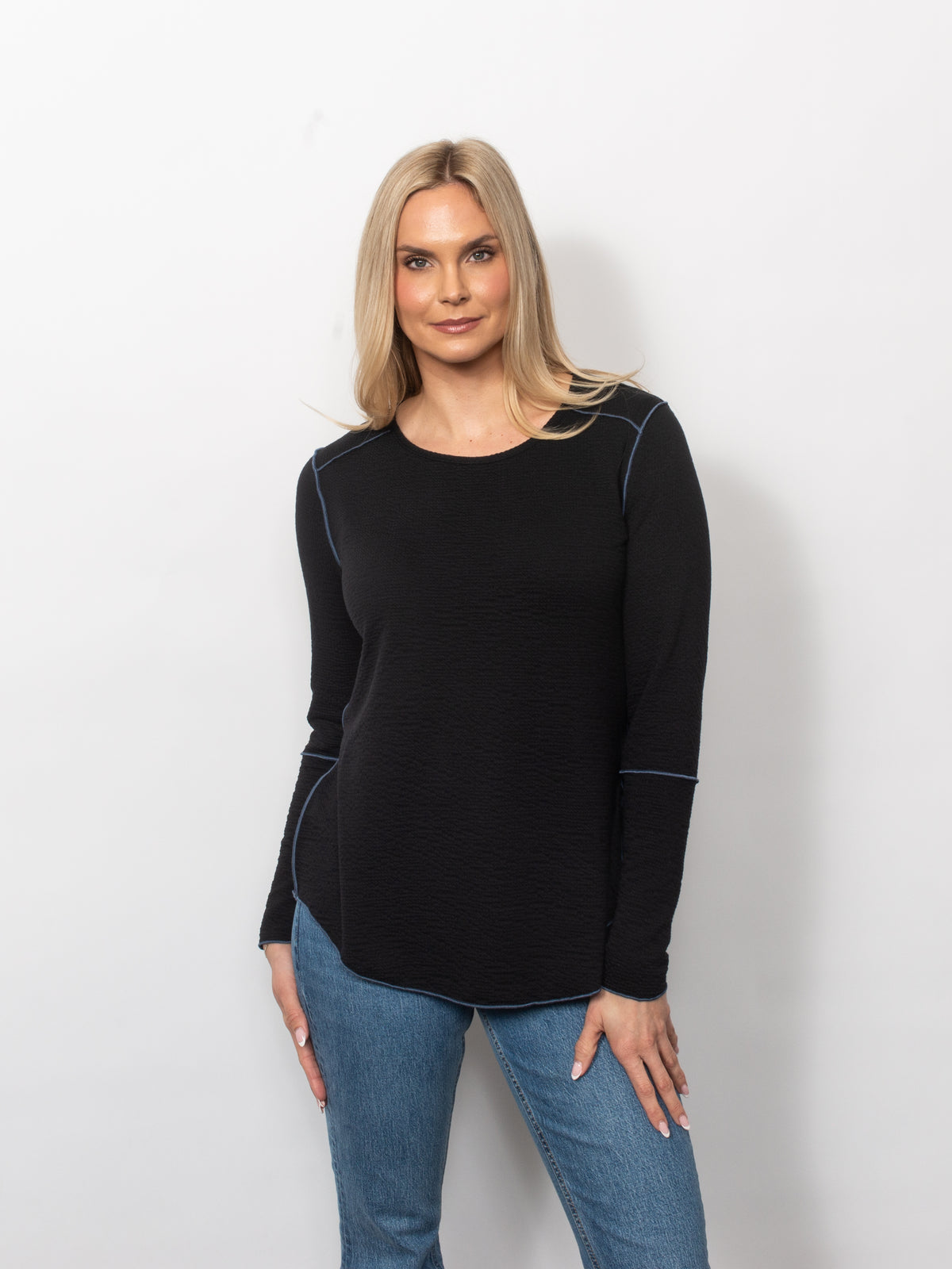 Seersucker Exposed Seams Top