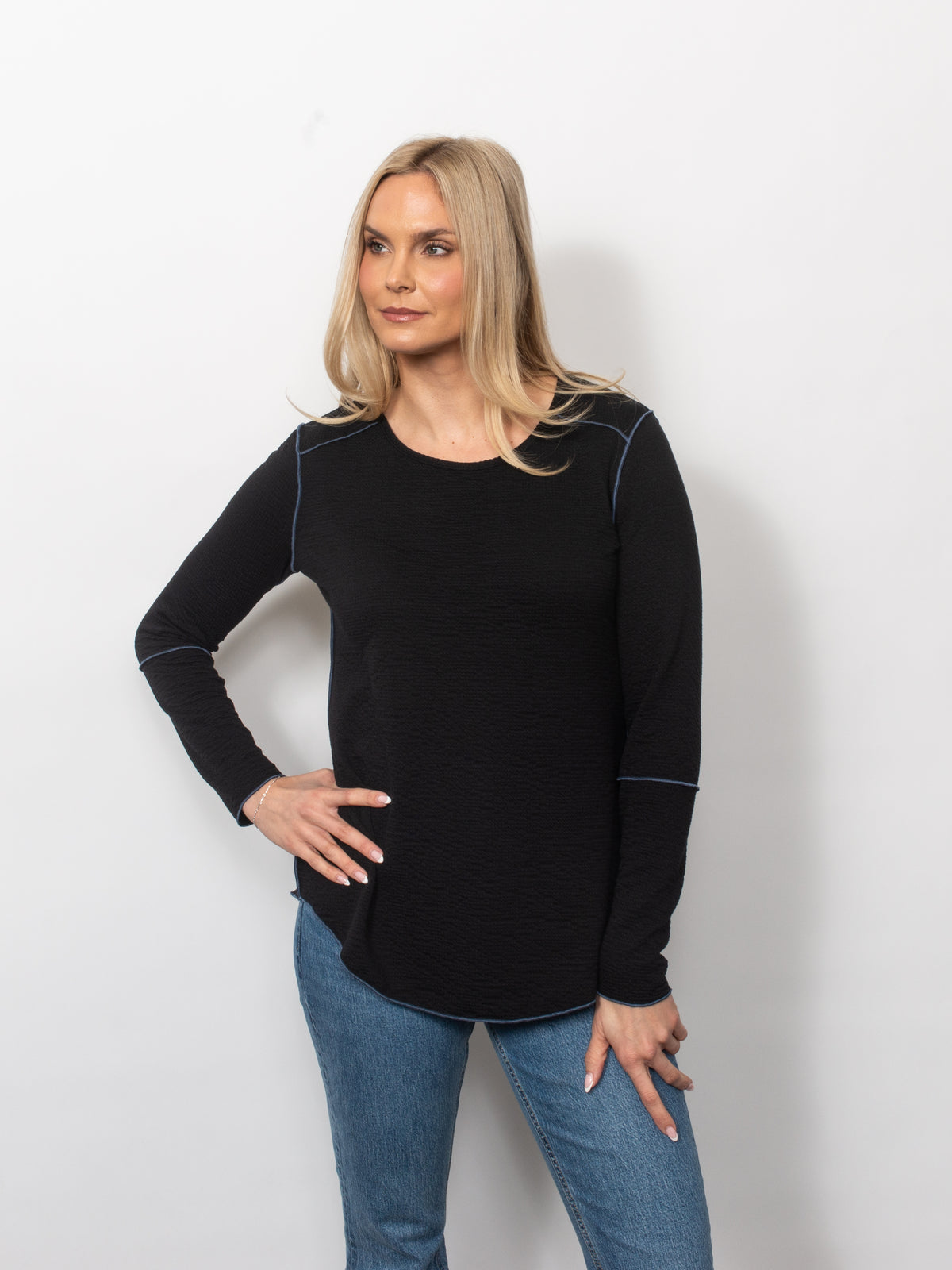 Seersucker Exposed Seams Top
