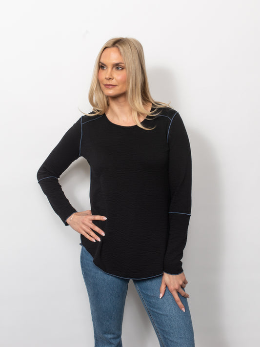 Seersucker Exposed Seams Top