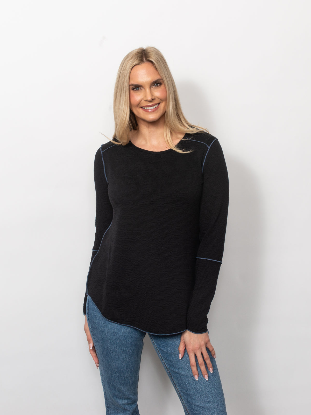 Seersucker Exposed Seams Top