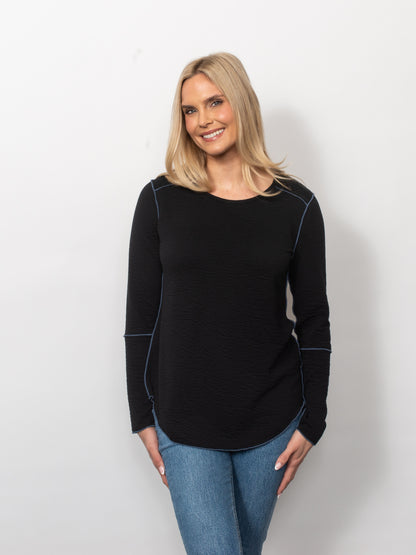 Seersucker Exposed Seams Top