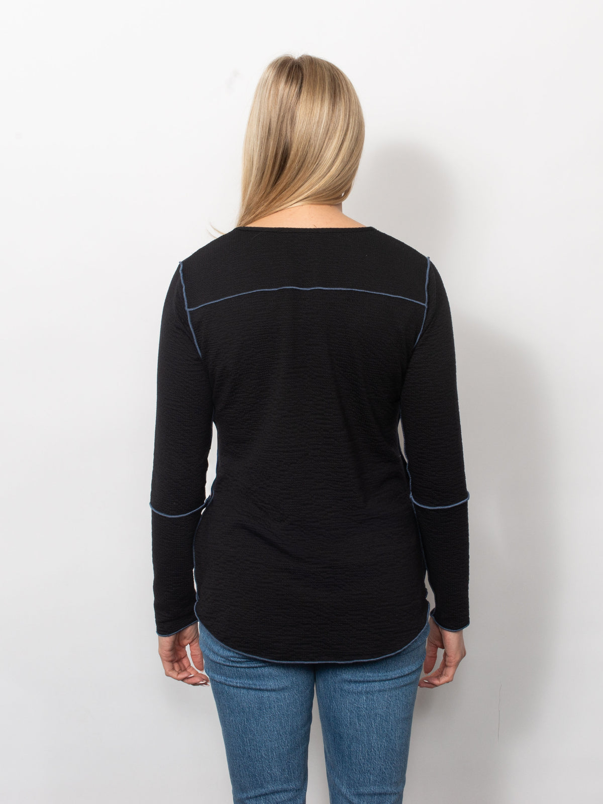 Seersucker Exposed Seams Top
