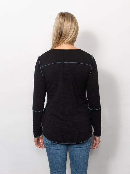 Seersucker Exposed Seams Top