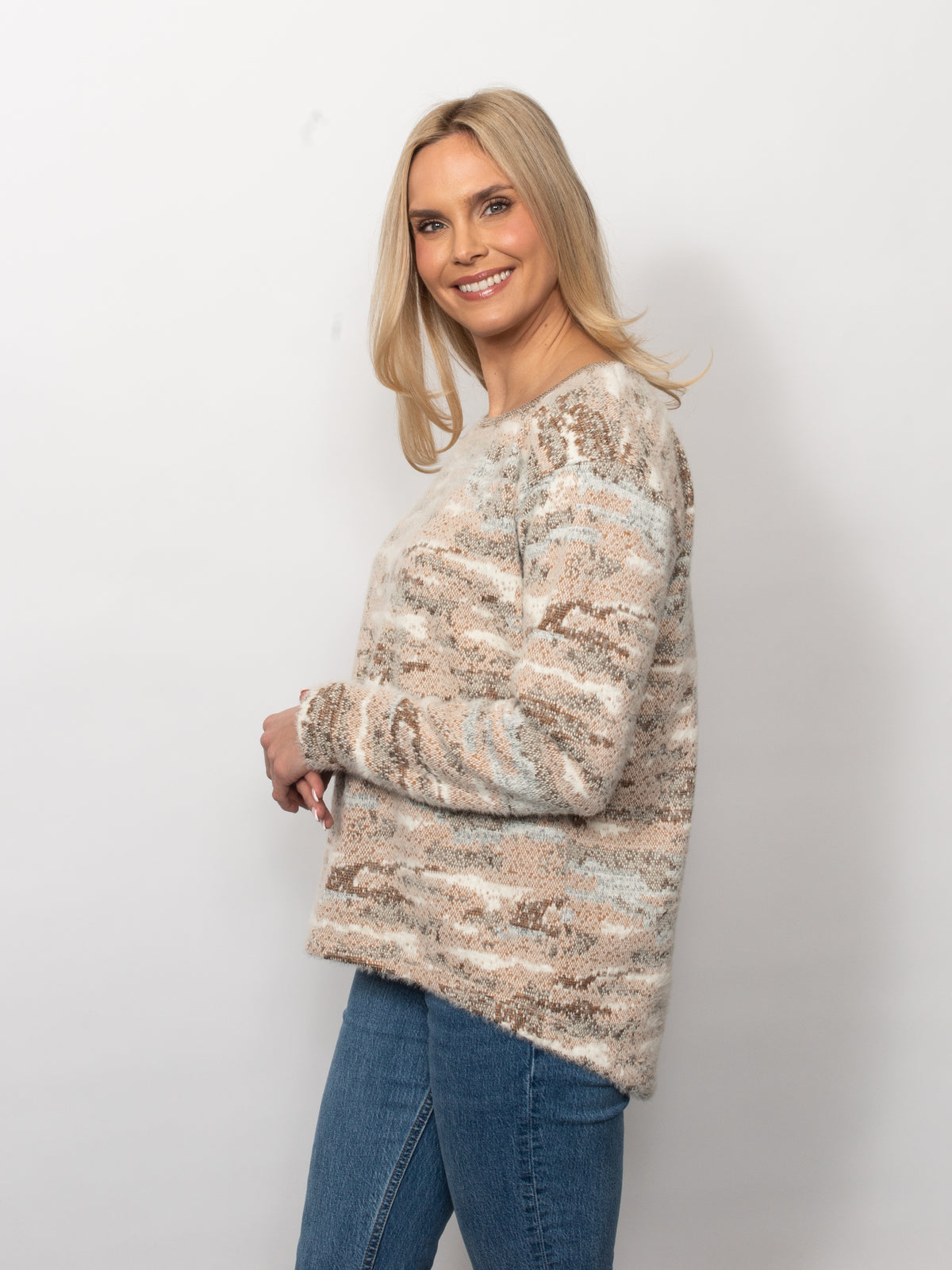 Plush Sweater Knit Crew Neck Top