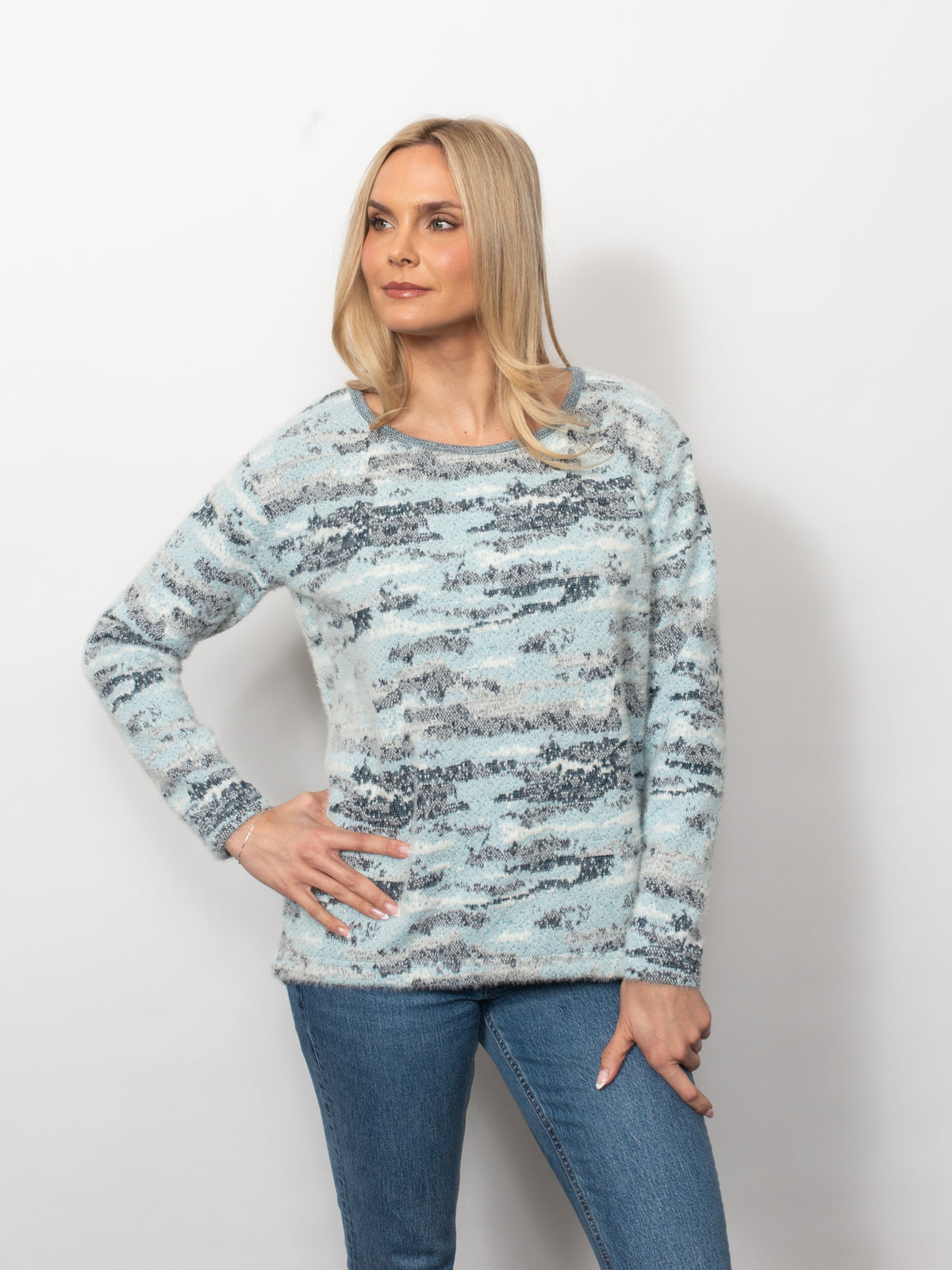 Plush Sweater Knit Crew Neck Top