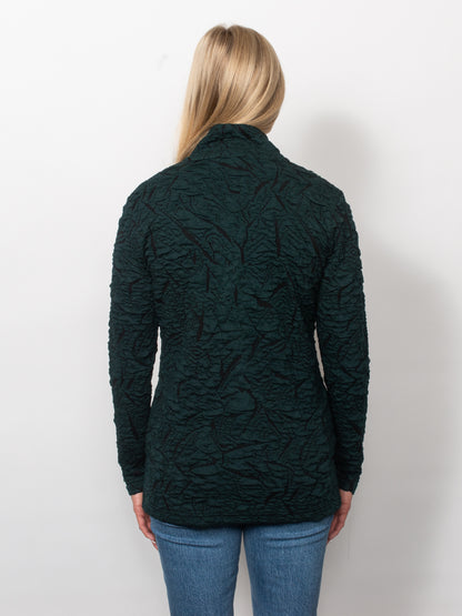 Blister Knit Concealed Quarter Zip Top