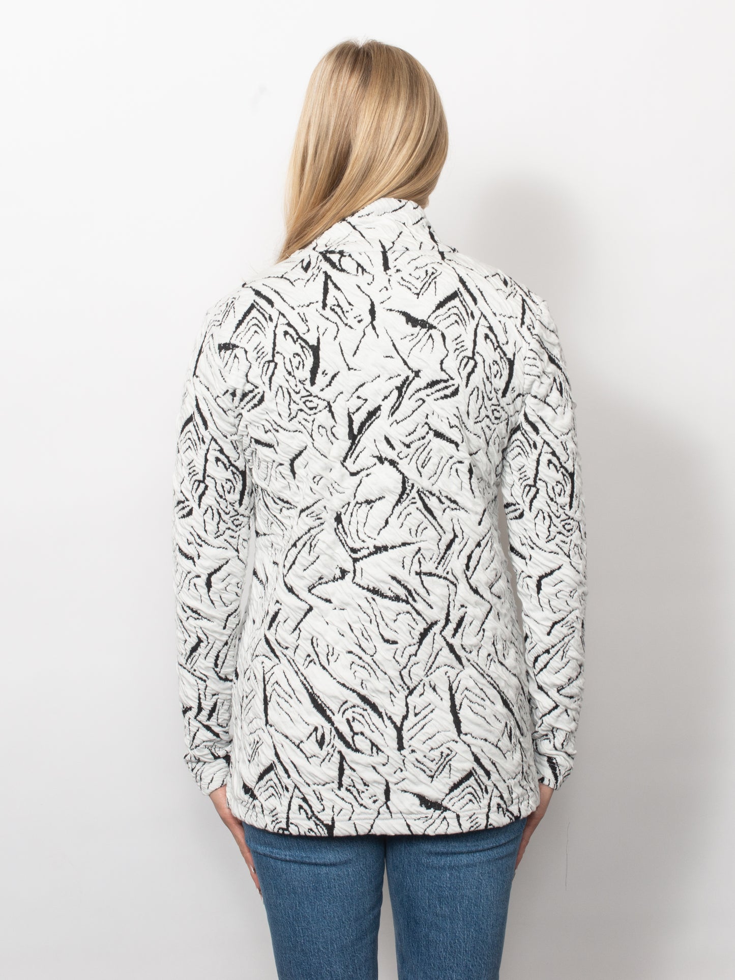 Blister Knit Concealed Quarter Zip Top