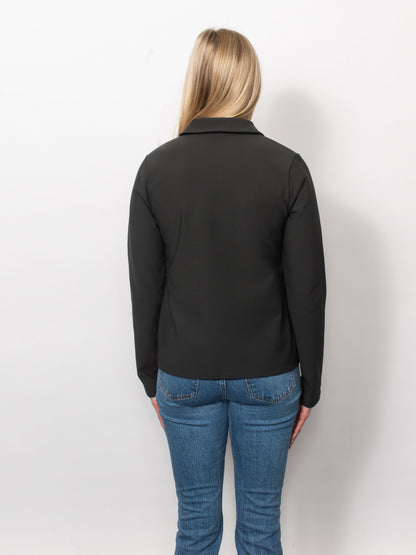 Fine Twill Collared Zip Jacket