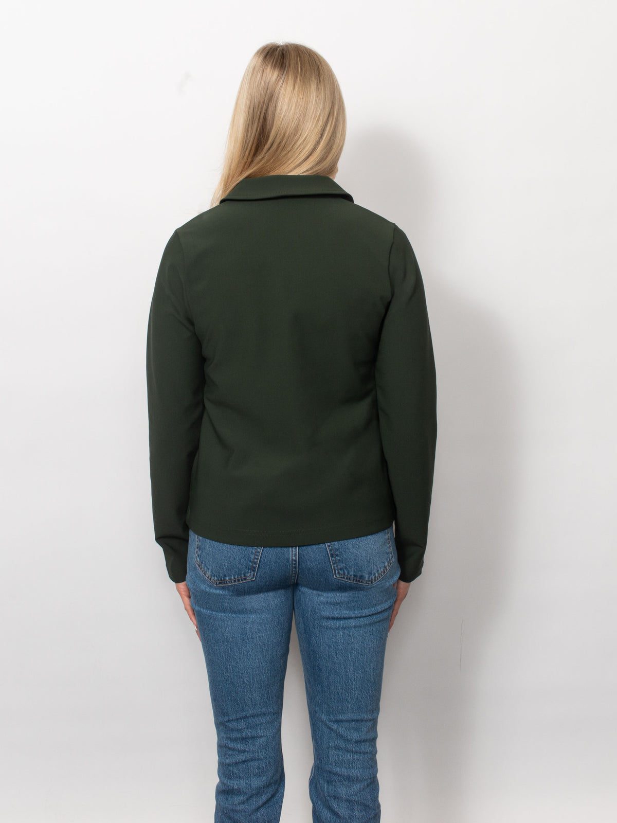 Fine Twill Collared Zip Jacket