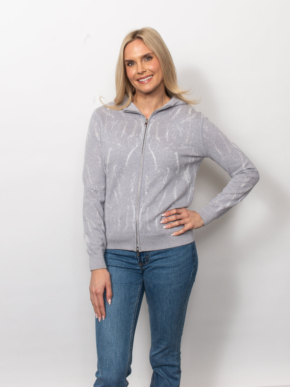 Jacquard Zip Hoodie