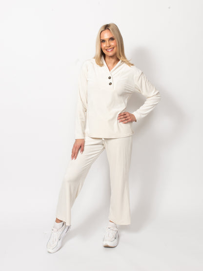 Microfleece Drawstring Cropped Pant