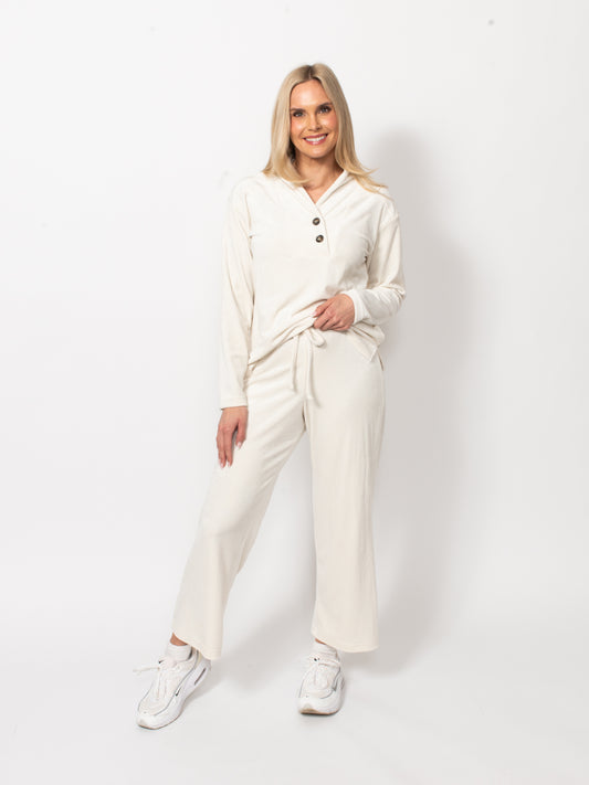 Microfleece Drawstring Cropped Pant
