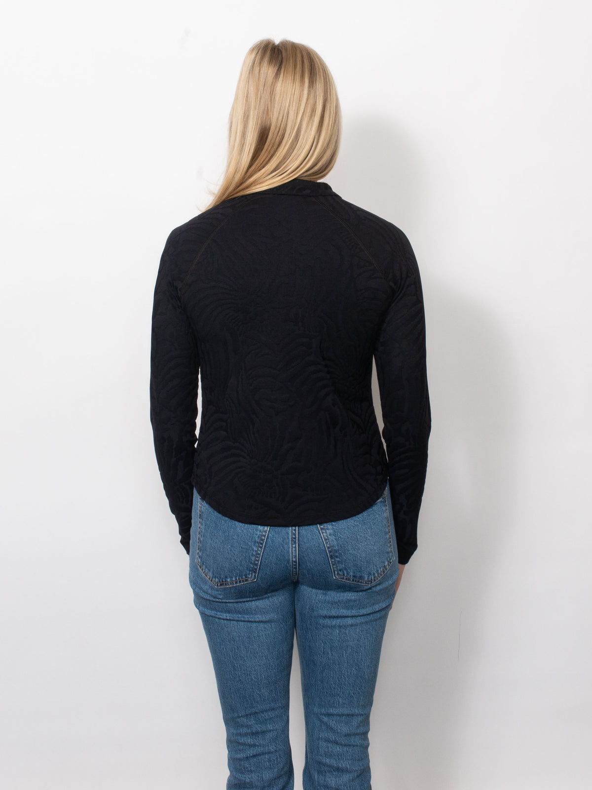 Sport Jacquard Raglan Sleeve Zip Neck