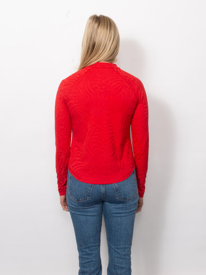 Sport Jacquard Raglan Sleeve Zip Neck