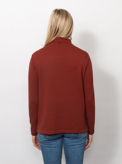 Seersucker Funnel Neck