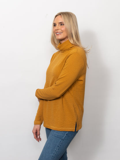 Seersucker Funnel Neck