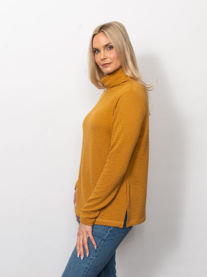 Seersucker Funnel Neck