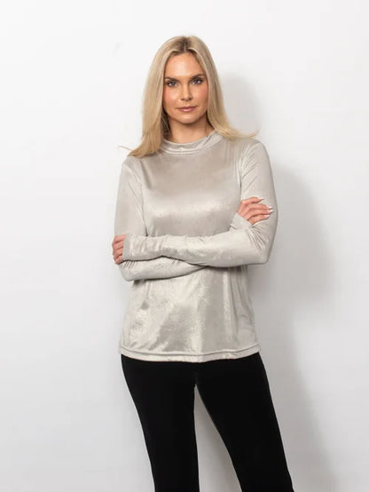 Light Weight Metallics Turtelneck