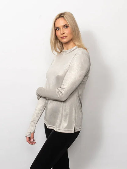 Light Weight Metallics Turtelneck
