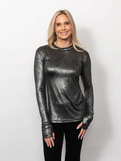 Light Weight Metallics Turtelneck