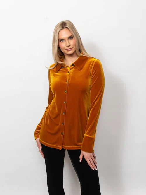 PlushTech Velvet Button Shirt