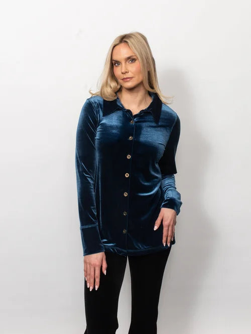 PlushTech Velvet Button Shirt