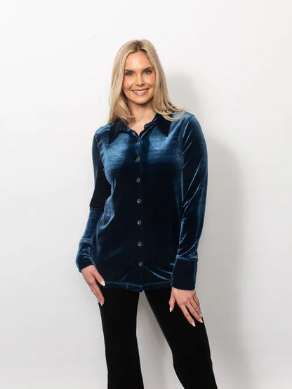 PlushTech Velvet Button Shirt