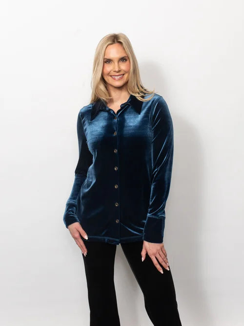 PlushTech Velvet Button Shirt