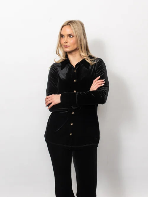 PlushTech Velvet Button Shirt