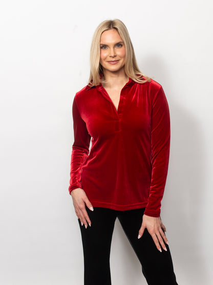 PlushTech Velvet Johnny Collared Shirt