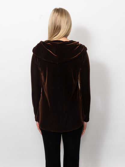 PlushTech Velvet Cowl Neck Top
