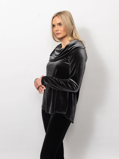 PlushTech Velvet Cowl Neck Top