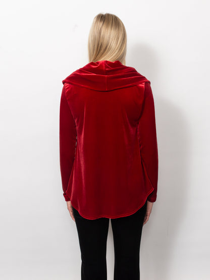 PlushTech Velvet Cowl Neck Top