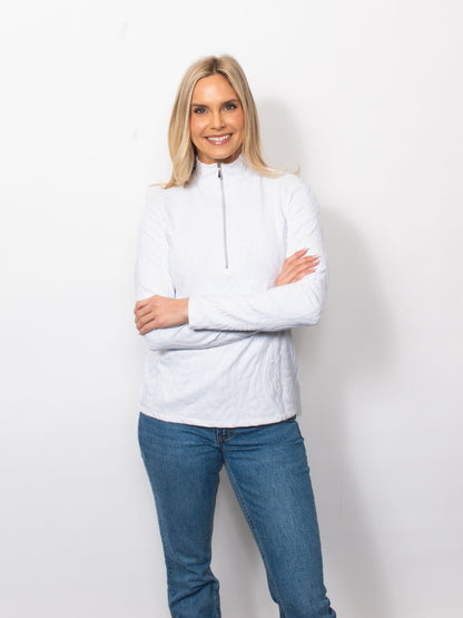 Sport Jacquard Quarter Zip Top