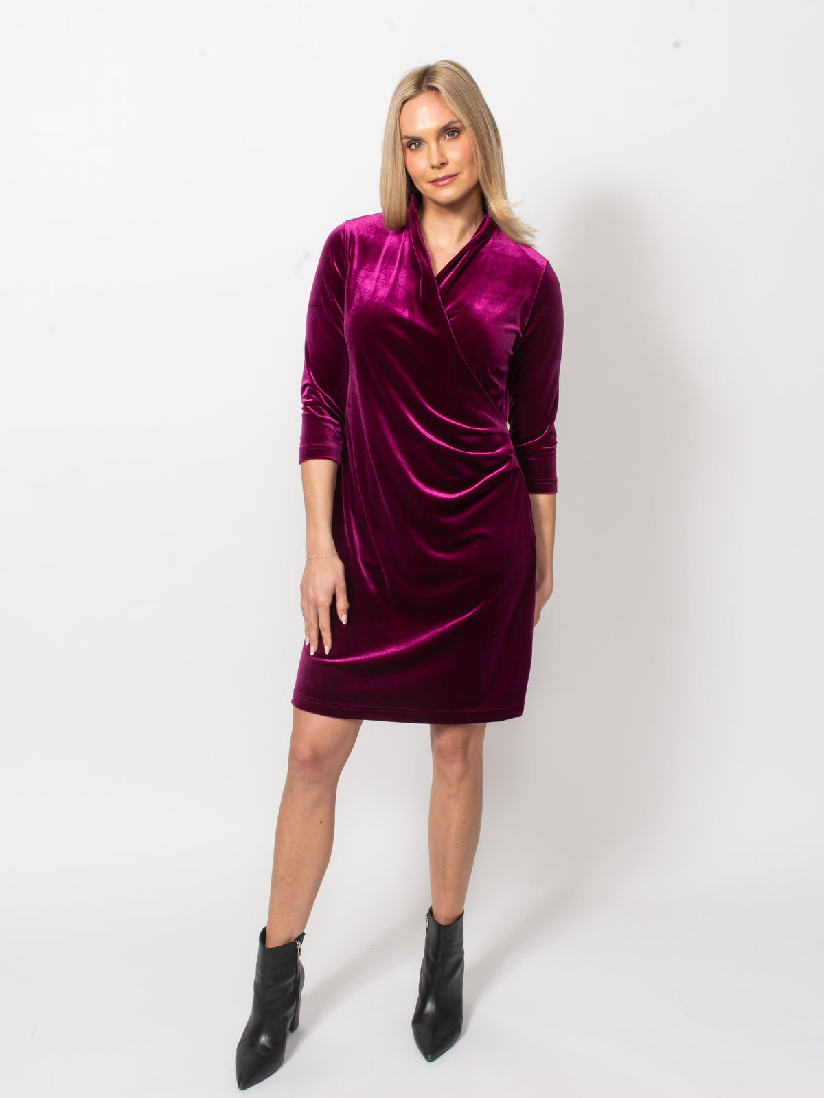 PlushTech Velvet Surplus Wrap Dress