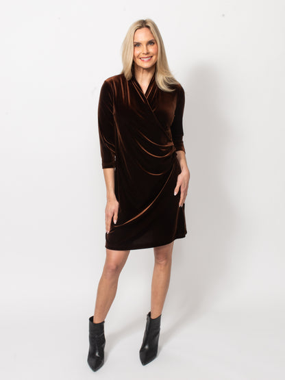 PlushTech Velvet Surplus Wrap Dress