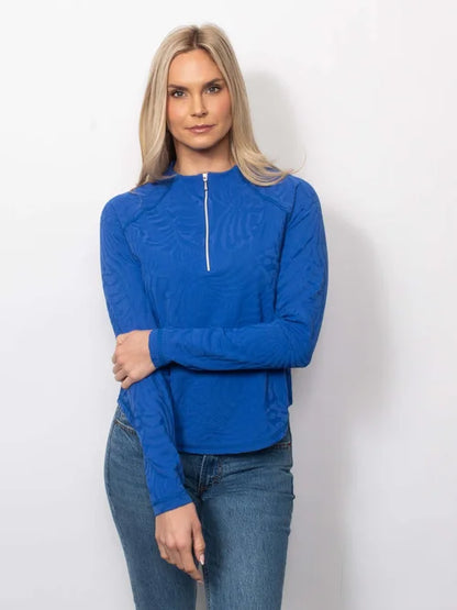 Sport Jacquard Raglan Sleeve Zip Neck