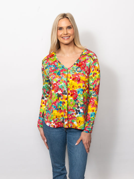 Microfiber V-Neck Top