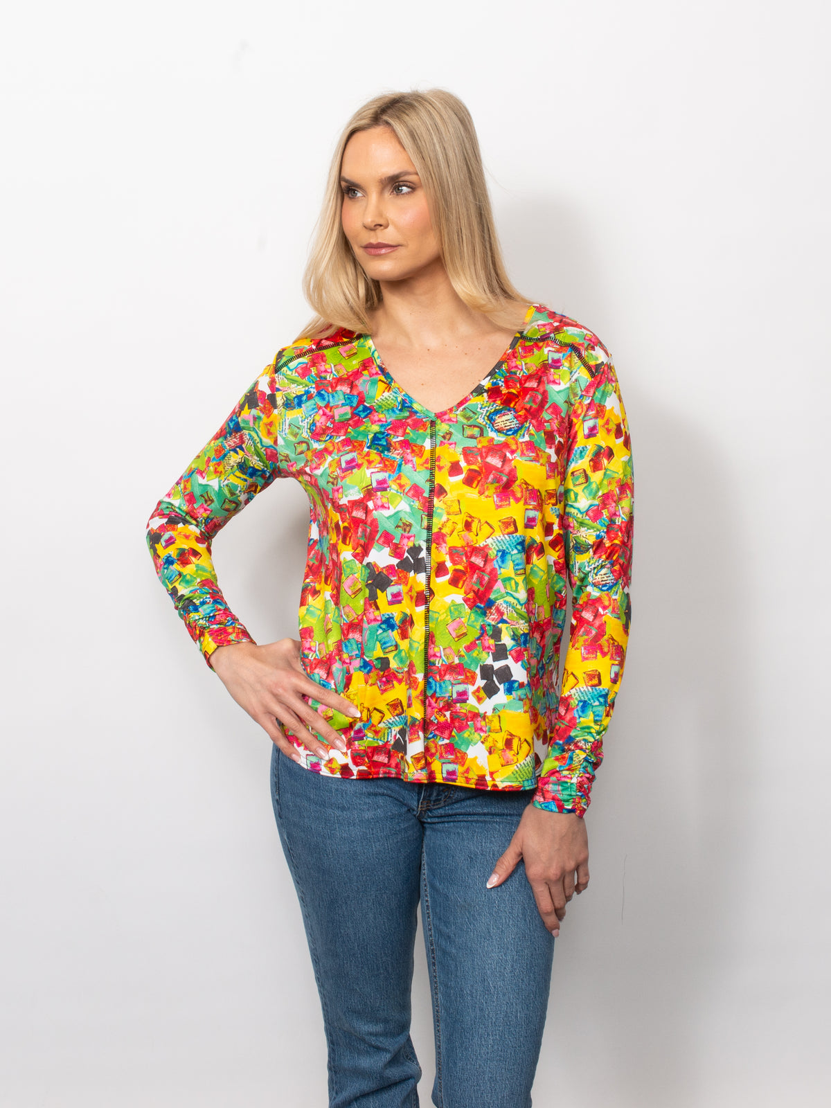 Microfiber V-Neck Top