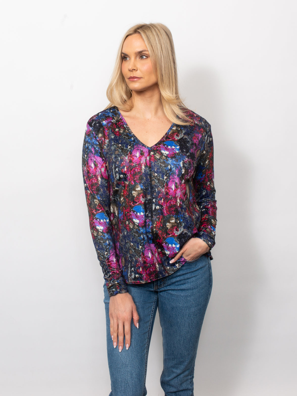 Microfiber V-Neck Top