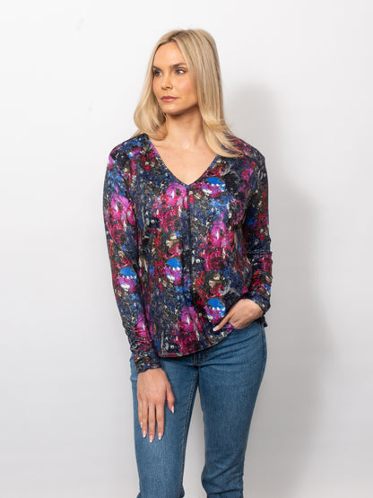 Microfiber V-Neck Top
