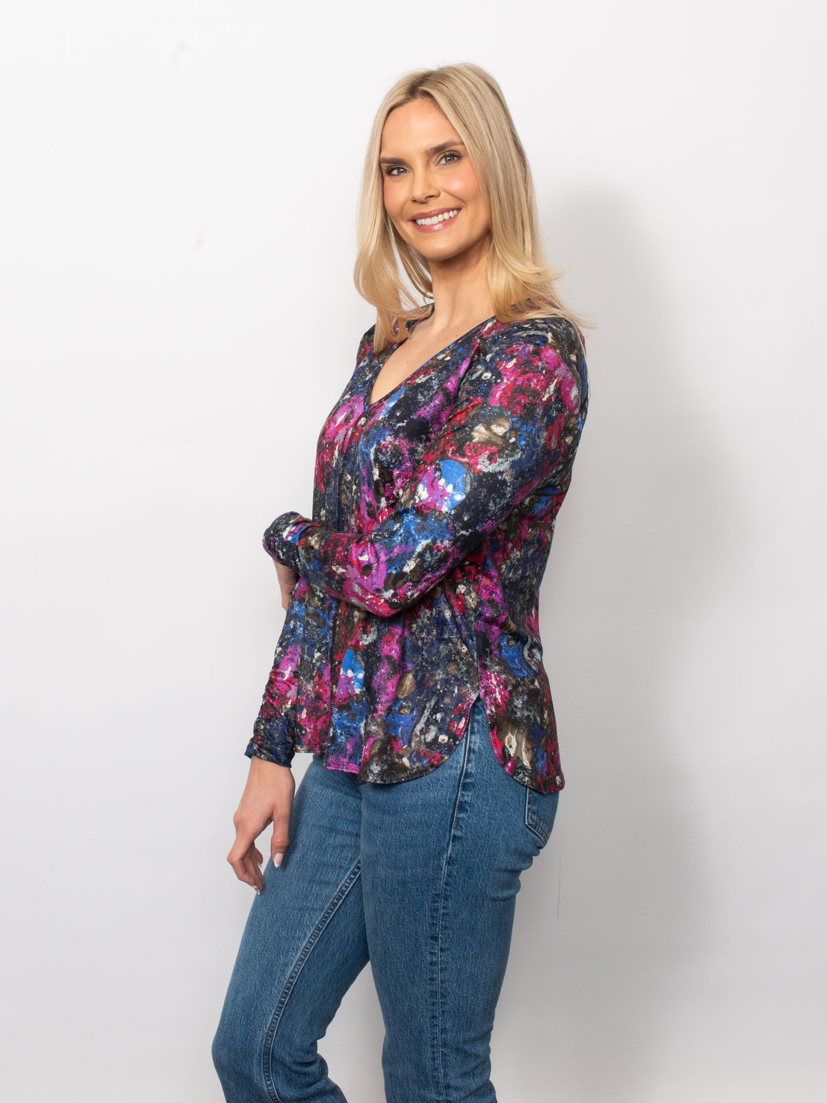 Microfiber V-Neck Top