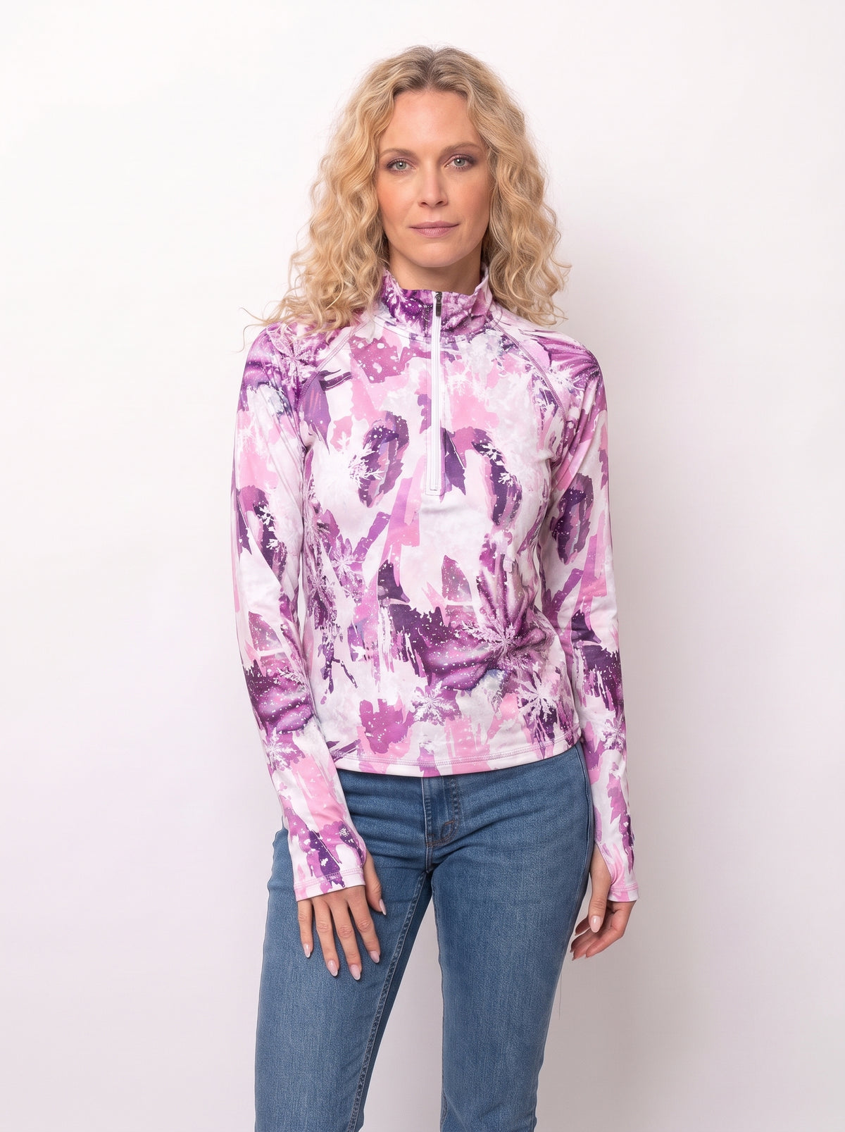 Microfiber Raglan Sleeve 1/4 Zip Top
