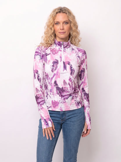 Microfiber Raglan Sleeve 1/4 Zip Top