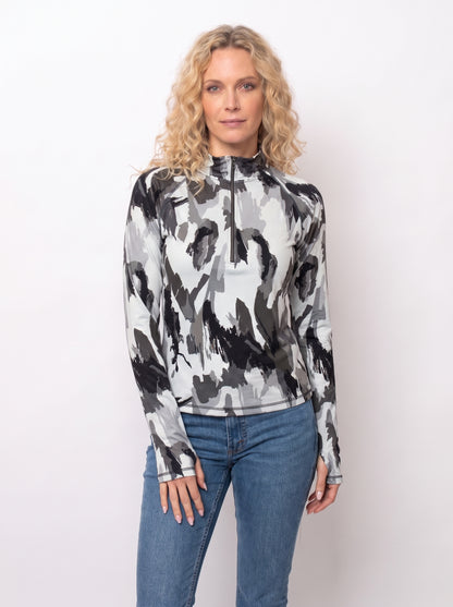 Microfiber Raglan Sleeve 1/4 Zip Top