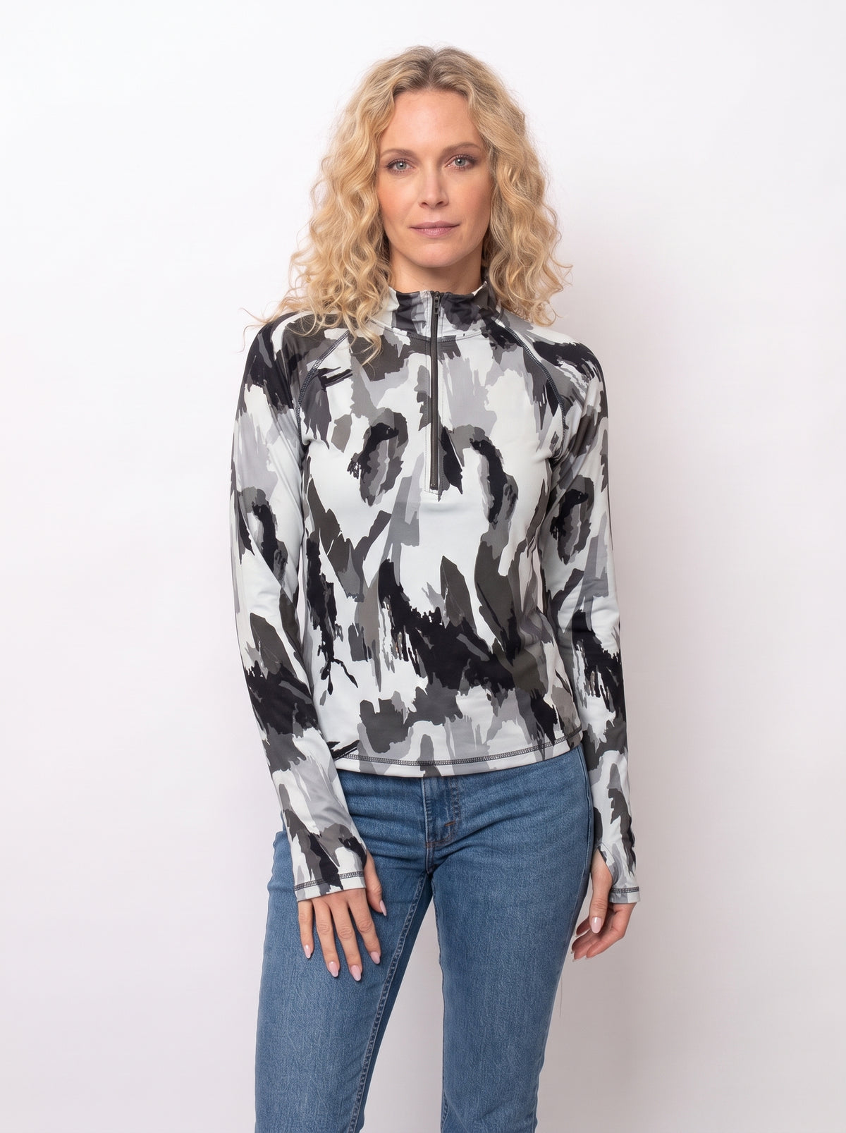 Microfiber Raglan Sleeve 1/4 Zip Top